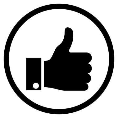 Thumb Up Flat Vector Yuvarlak Simge