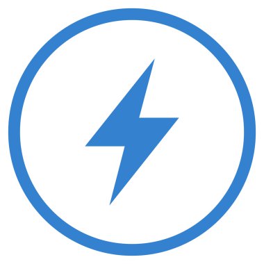 Elektrik Strike düz vektör yuvarlak simgesini