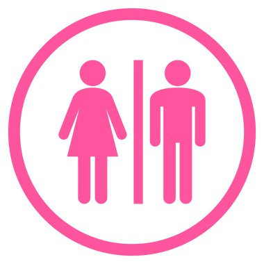 Wc Persons Düz Vektör Yuvarlak Simge
