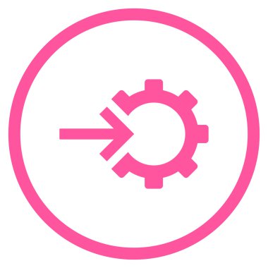 COG Tümleştirme düz vektör yuvarlak simge