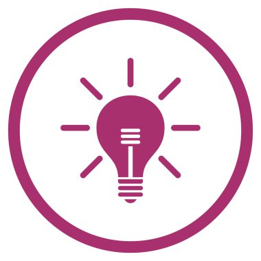 Ampul düz vektör yuvarlak simge