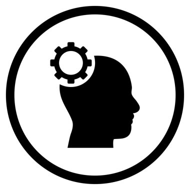 Akıl vites düz vektör yuvarlak simge