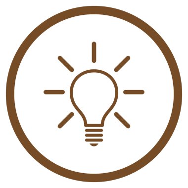 Ampul düz vektör yuvarlak simge