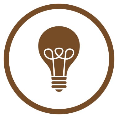 Lamba ampul düz vektör yuvarlak simge