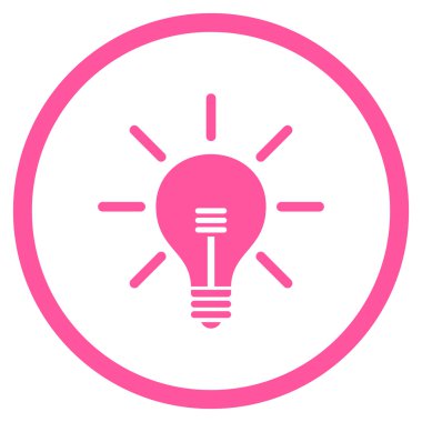 Ampul düz vektör yuvarlak simge