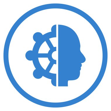 Akıl düz vektör yuvarlak simge