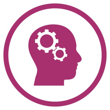 Beyin Dişliler Düz Vektör Yuvarlak Simge