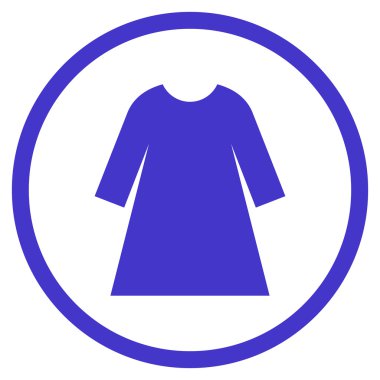 Kadın Elbise Düz Vektör Yuvarlak Simge