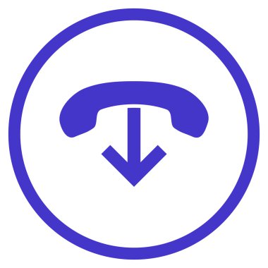 Telefon Hang Up Düz Vektör Yuvarlak Simge
