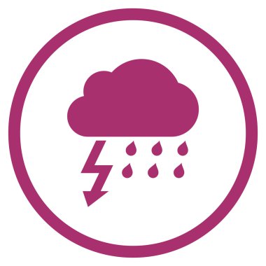 Fırtına düz vektör yuvarlak simge