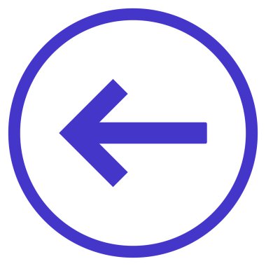 Sol ok düz vektör yuvarlak simgesi