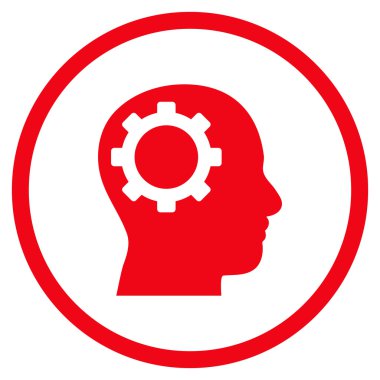 Akıl vites düz vektör yuvarlak simge