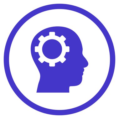 Akıl vites düz vektör yuvarlak simge