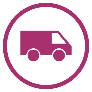 Van düz vektör simge yuvarlak