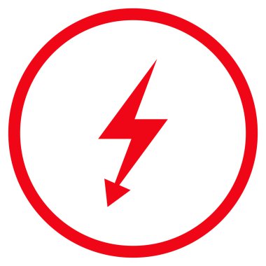 Elektrik Strike düz vektör yuvarlak simgesini