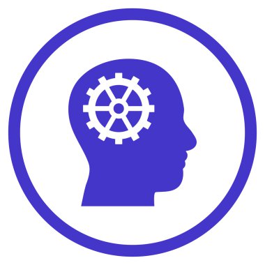 Akıl düz vektör yuvarlak simge