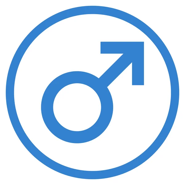 Mannelijk symbool plat vector afgerond pictogram — Stockvector