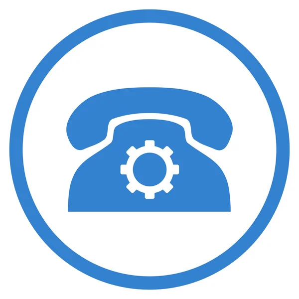 Telephone Setup Flat Vector Rounded Icon — Stock Vector