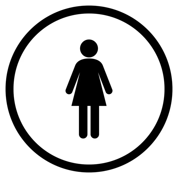 Mujer plana Vector redondeado icono — Archivo Imágenes Vectoriales