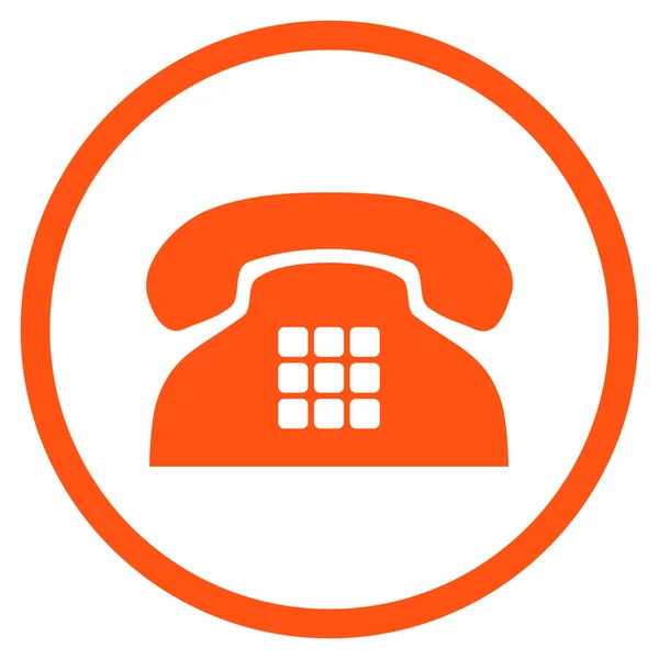 Tone Telephone Flat Vector Rounded Icon — Stock Vector