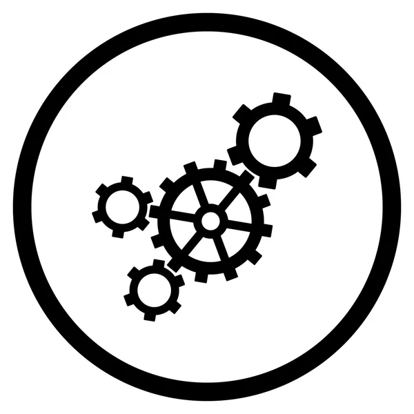 Meccanismo Icona rotonda vettoriale piatta — Vettoriale Stock