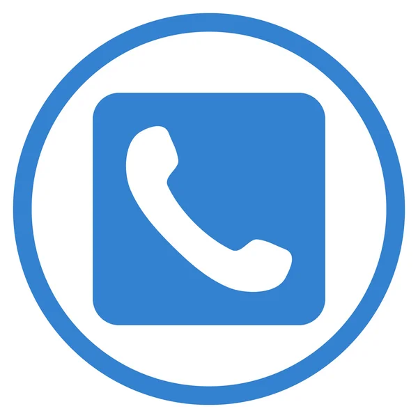 Плоская векторная округлая икона телефона — стоковый вектор