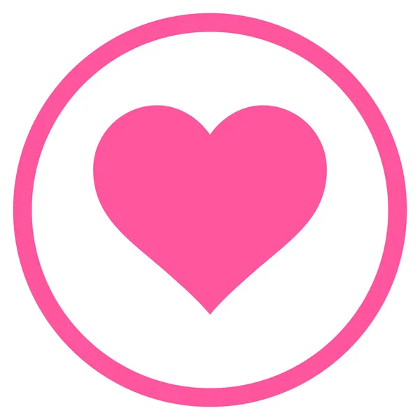 Любов серце плоска векторна заокруглена ікона — стоковий вектор