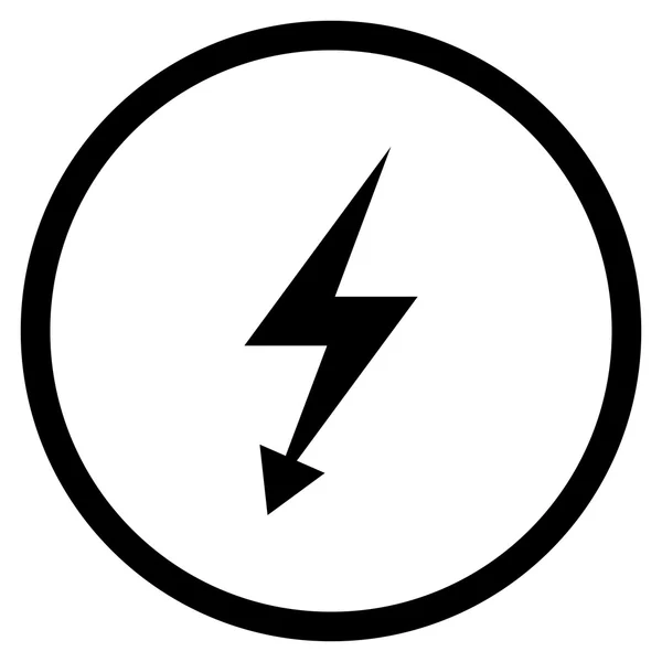 Electric Strike Flat Vector Rounded Icon — Stock Vector