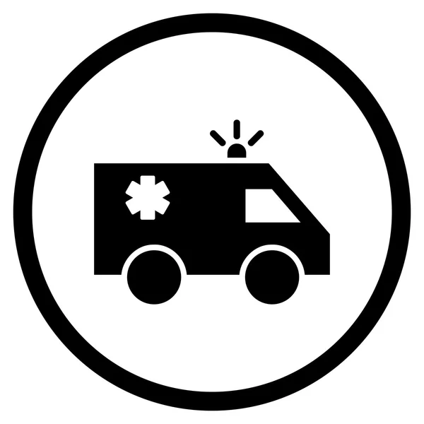 Notfall Auto Flat Vector gerundetes Symbol — Stockvektor