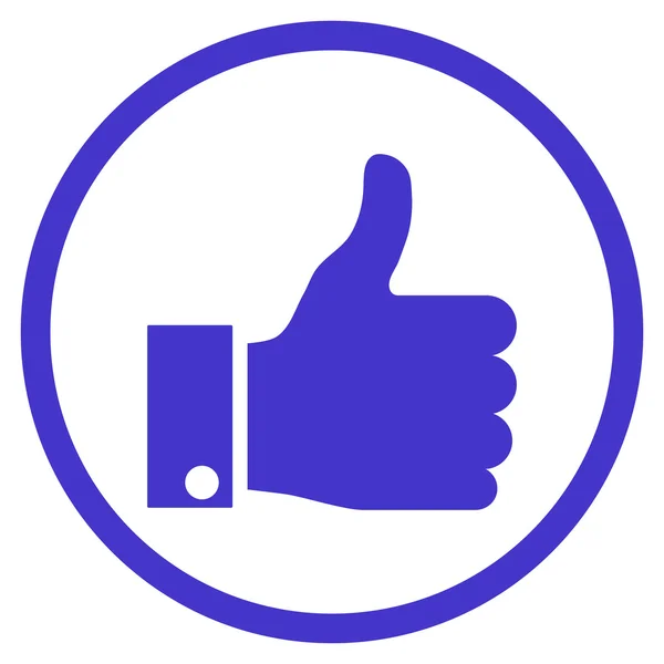Thumb Up Flat Vector Rounded Icon - Stok Vektor