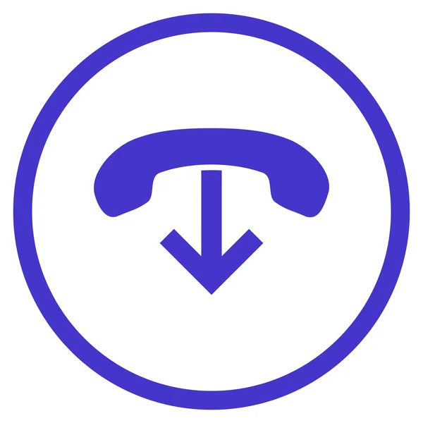 Teléfono Cuelga Vector plano redondeado icono — Archivo Imágenes Vectoriales