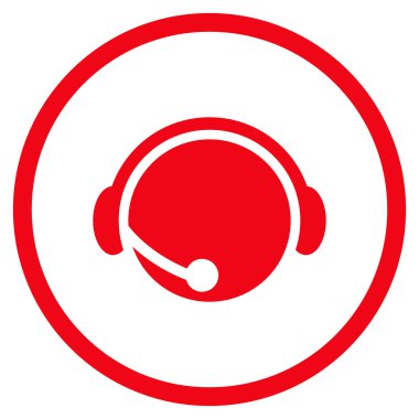 Çağrı Merkezi Yöneticisi Düz Vektör Yuvarlak Simge