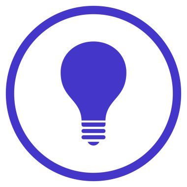 Ampul düz vektör yuvarlak simge