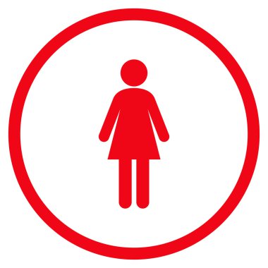 Woman Flat Vector Rounded Icon