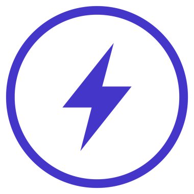 Elektrik Strike düz vektör yuvarlak simgesini