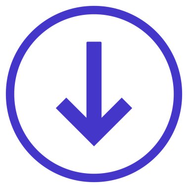 Aşağı Ok Düz Vektör Yuvarlak Simge