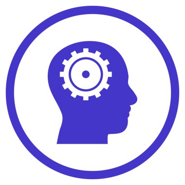 Akıl düz vektör yuvarlak simge