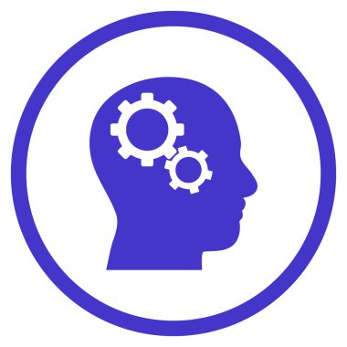 Beyin Dişliler Düz Vektör Yuvarlak Simge