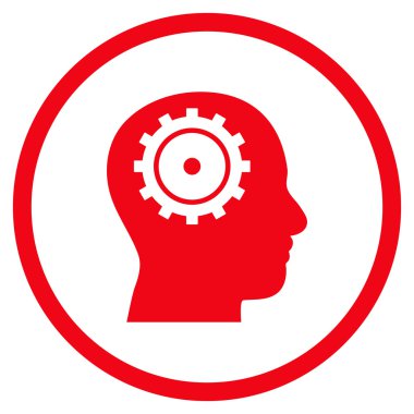 Akıl düz vektör yuvarlak simge