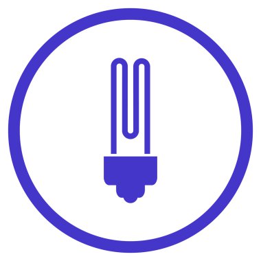 Floresan ampul düz vektör yuvarlak simge