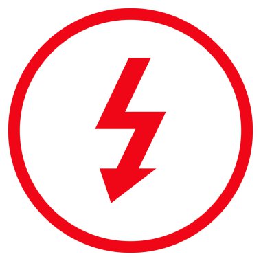 Yüksek Gerilim Düz Vektör Yuvarlak Simge