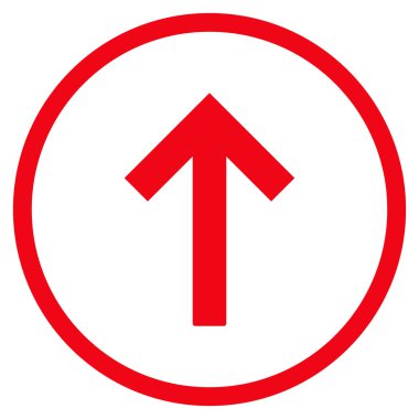 Yukarı ok simgesi düz vektör yuvarlak