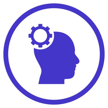 Akıl vites düz vektör yuvarlak simge