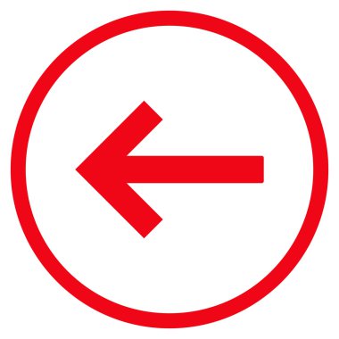 Sol ok düz vektör yuvarlak simgesi