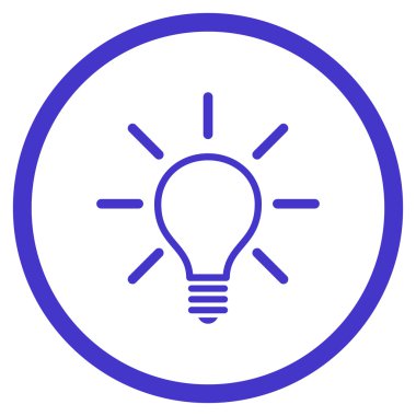 Ampul düz vektör yuvarlak simge