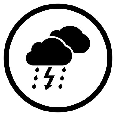 Fırtına düz vektör yuvarlak simge