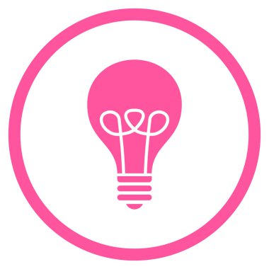 Lamba ampul düz vektör yuvarlak simge