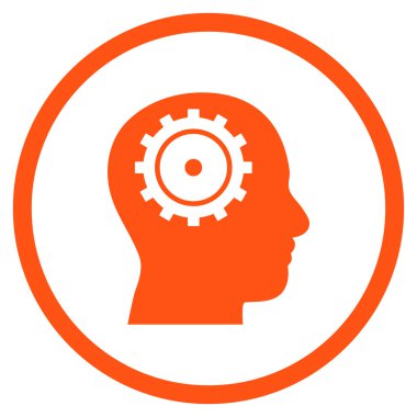 Akıl düz vektör yuvarlak simge