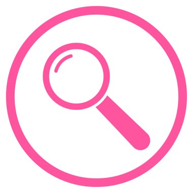 Büyüteç Düz Vektör Yuvarlak Simge