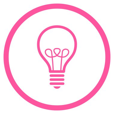 Lamba ampul düz vektör yuvarlak simge